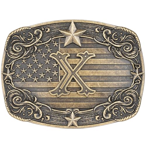 Image of Western Belt Buckle for Men Women Initial Letter A to Z Cowboy Belt Buckle Texas Buckle hebillas vaqueras para hombre