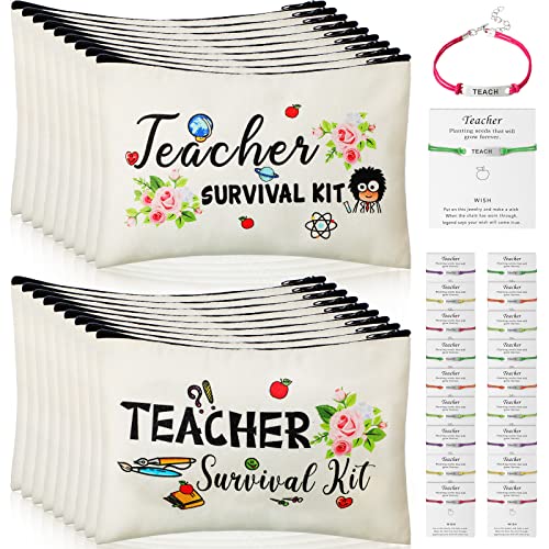 Frienda 36 Pieces Teacher Appreciation Present Set, 18 Survival K...