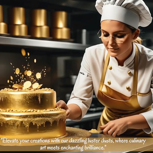 Confect Edible Luster Dust – Shimmer Gold | Food-Grade Pearl Dust for Cake Decorating, Chocolates, Cookies & Fondant | Metallic Finish | Vegan, Gluten-Free- 5 Gms