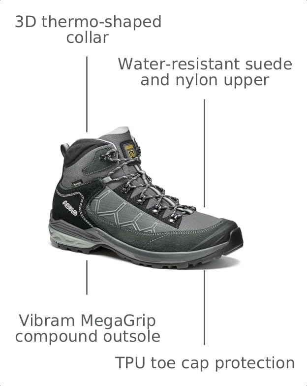 Image of ASOLO Men's Falcon EVO GV Outdoor Hiking Boots | Waterproof Breathable Lace-Up, Suede & Nylon Upper, High-Traction Outsole