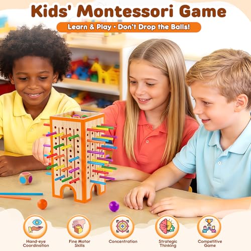 Montessori Board Game para Niños 4-6 con 42 Bastones de Madera miniatura 4
