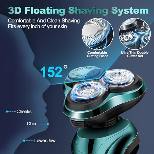 Electric-Razor-for-Men2024-Mens-Electric-Shavers-RotaryLED-Display-100-Waterproof-Cordless-Razor-WetDry-ShavingElectric-Shaver-for-Men-Includes-Nose-Hair-Trimmer-Beard-Trimmer-Travel-Shaver