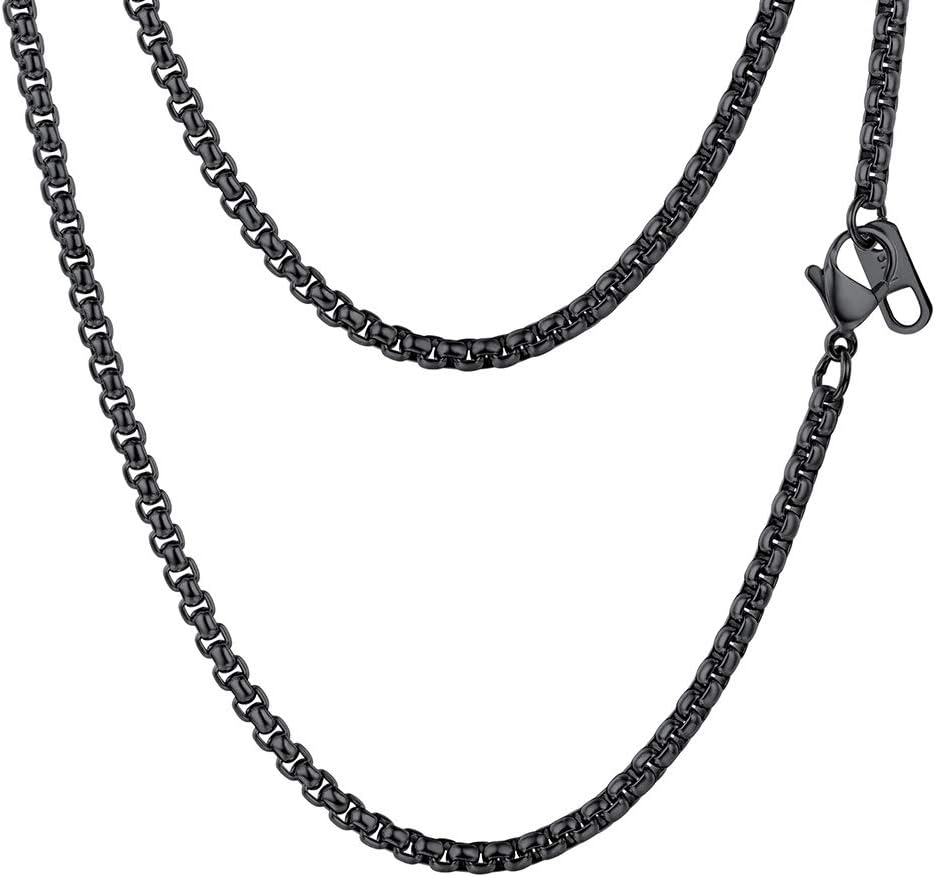 PROSTEEL Black Round Link Chain DIY Men Jewelry Statement Link Chain Necklace