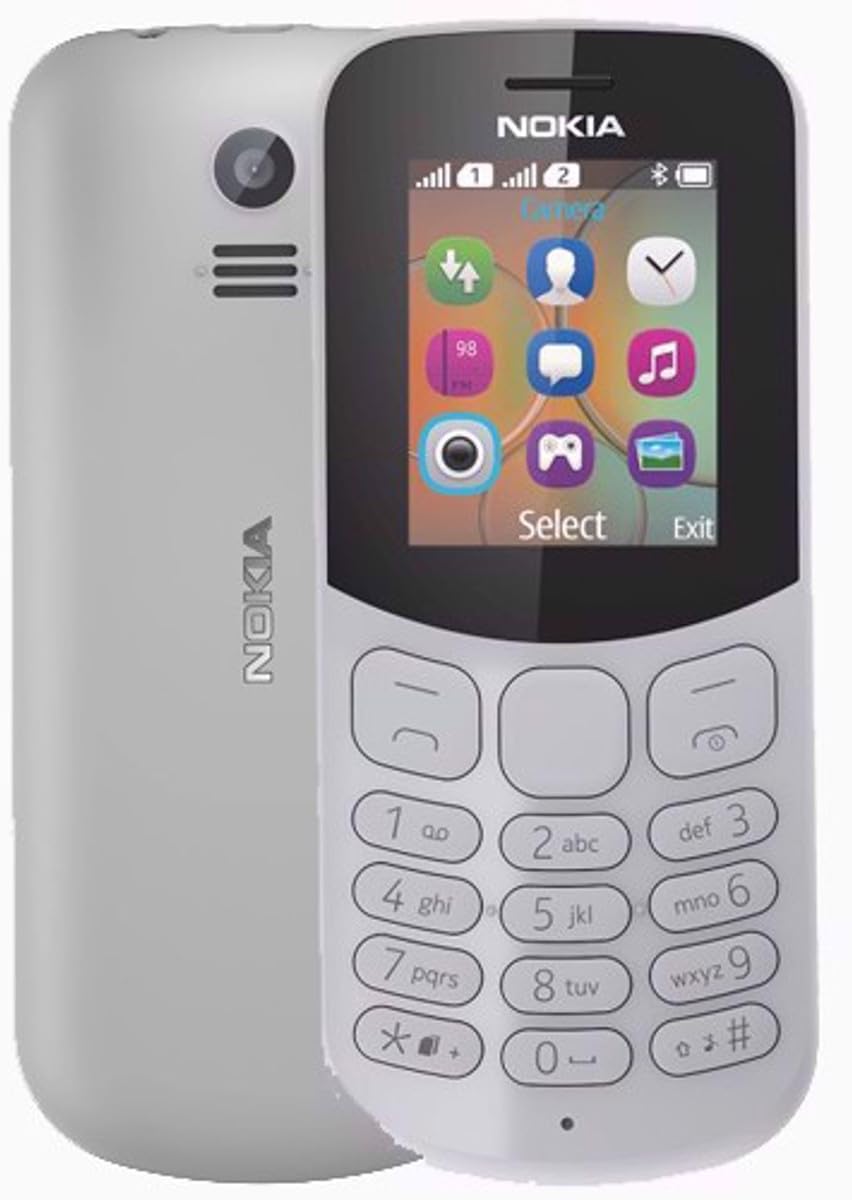 Nokia 130 (2017) Dual-SIM 4MB (GSM Only | No CDMA) Factory Unlocked 2G GSM Cell-Phone (Gray) - International Version