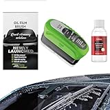 Cleaner Vision Autoglasreiniger 2.0, Scheibenreiniger Auto gegen Ölfilm, Oil Film Cleaning Brush für Windschutzscheibe, verbessert klare Sicht bei Regen, Nebel & Nacht