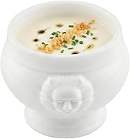 Vista 5 de Restaurantware -Cuencos de porcelana de 2 onzas, 10 cuencos pequeños de porcelana con diseño de cabeza de león - aptos para microondas, aptos