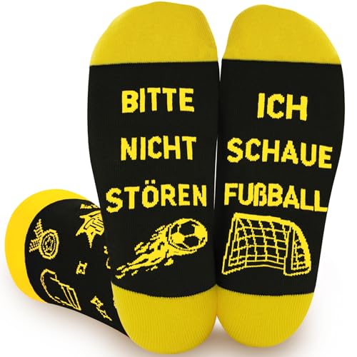 YUNYAKARSA Lustige Geschenke für Männer Fußball Socken Fanartikel Fussball Geschenke Jungen Kinder Damen Herren Lustige Socken mit Spruch Geburtstagsgeschenk Weihnachtsgeschenke für Männer