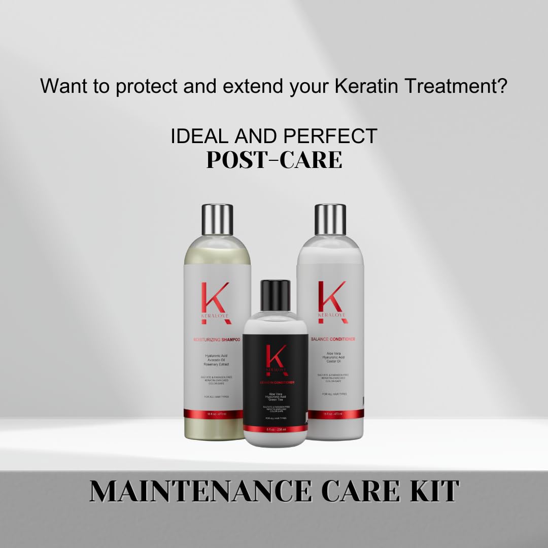 Keralove Keratin Hair Protein Treatment Complex Blowout Kit 4oz | Tratamiento de Keratina Queratina para Reparar/Alisar/Hidratar | Vegan, Sulfate Free | Made in U.S.A.