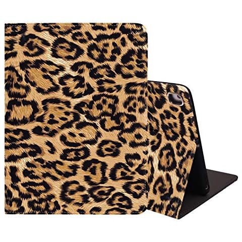 LACOMA for iPad 9.7 2018/2017 Case, iPad Air 1/2 Case, Soft Rubber Back Cover, Protective Leather Case, Adjustable Stand Auto Wake&Sleep Smart Case for ipad 6th/5th Gen - Leopard Print Cover