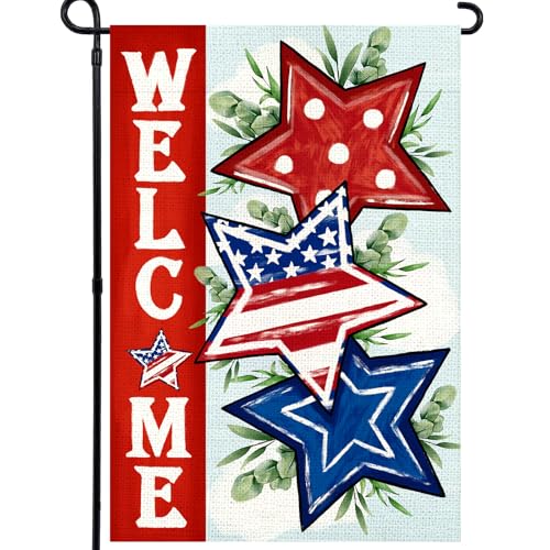 Agroon 4th of July Garden Flag 12x18 Inch Double Sided Flag for Yard Outdoor Decoration
