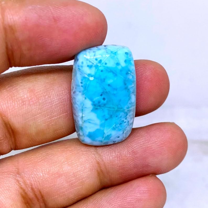 Larimar cabochon rectangle 26x16mm pour création de bijoux de lithothérapie - 4