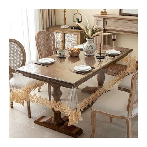 Nappe transparente imperméable en PVC rectangulaire pour table à manger - 6