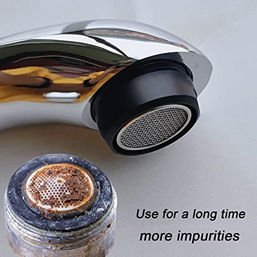 4Pcs 2.2 Gpm Faucet Aerator, 2 Pack Aeration Filter Replacement Parts With Brass Housing 15/16 Inch 24Mm Male Thread Aerator Faucet Filter With Gasket For Kitchen And Bathroom (Black) #TOP4