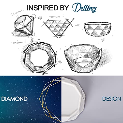 Delling 22 Oz Geometric Cereal Bowls, White Soup Bowls Dessert/Snack Bowls Set For Rice Pasta Salad Oatmeal, Microwave / Dishwasher /Oven Safe Set Of 4 #TOP2