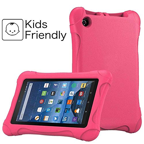 FINDING CASE Fits All-New Amazon Fire 7 Tablet | 7" display (9th & 7th & 5th Generation, 2019 & 2017 & 2015 Release) - Light Weight Shock Proof Protective Soft Silicone Kids Friendly Back Cover pink