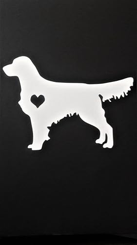 Calcomanía de vinilo para perros Golden Retriever | Blanco | Carros, camiones, Vans, SUV, Laptops Arte de pared | 5.5 x 4 pulgadas | CGS526