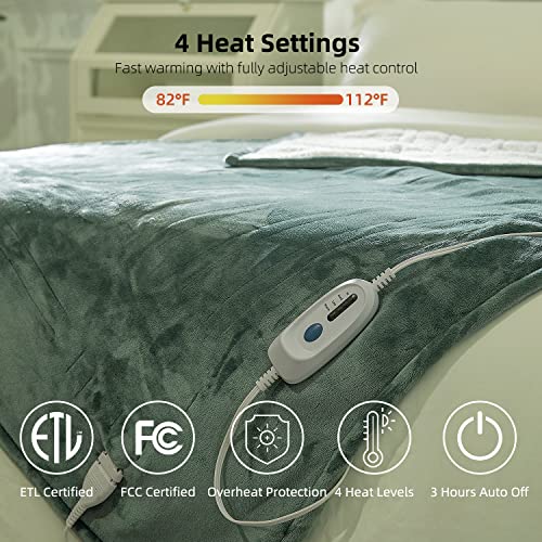 image for GOTCOZY Heated Blanket Electric Throw 50''X60''- Soft Silky Plush Elec
