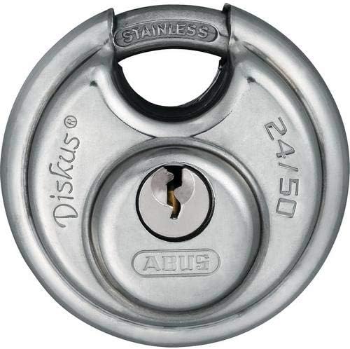 Abus 24IB/50 KD, 24590 24 Series Diskus Stainless Steel Shackle Padlock Keyed Different (Pack of 6 pcs)