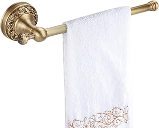Bathroom Towel Rack, Towel Bar Antique Brass Bathroom Towel Holder Rack Single Pole Bar Clothes Hanger Shelf Wall Mount 11.42 x 2.95in