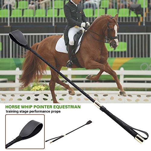 QOTSTEOS Peitsche aus Leder, Reitgerte, Reitgerte aus Kunstleder, mit rutschfestem Griff, für Outdoor-Sport und Reiten (Größe: 30 cm)