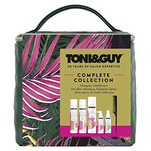 Toni&Guy Amazon Exclusive Complete Style Gift Set Vegan Leather Carry-All Bag Collection Cube Gift Set,u00a0 Christmas Presents for her 5 Pieces