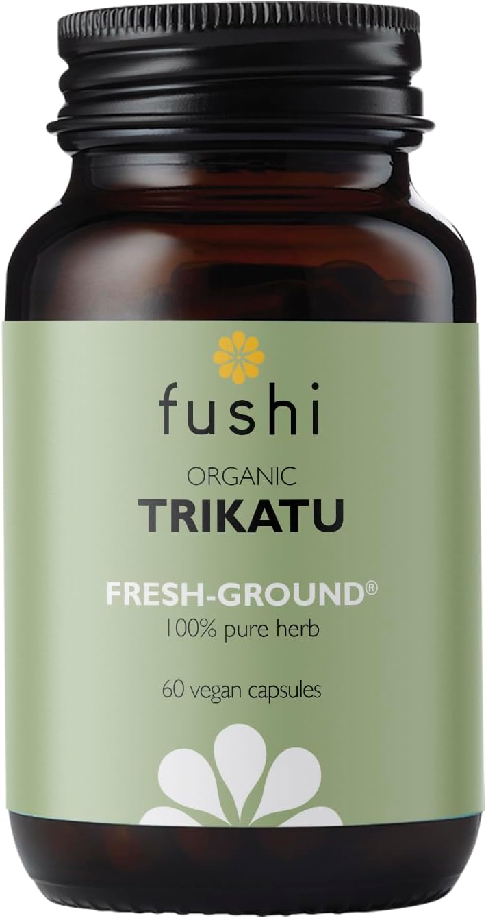 Fushi Organic Trikatu Capsules, 60 Caps | Fresh-Ground Whole Food | Boots Digestion, Improves Metabolism, Weight Loss & Nasal Problems | Ethical & Vegan | Made in the UK