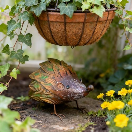 Hérisson décoratif en métal pour jardin et pelouse extérieure