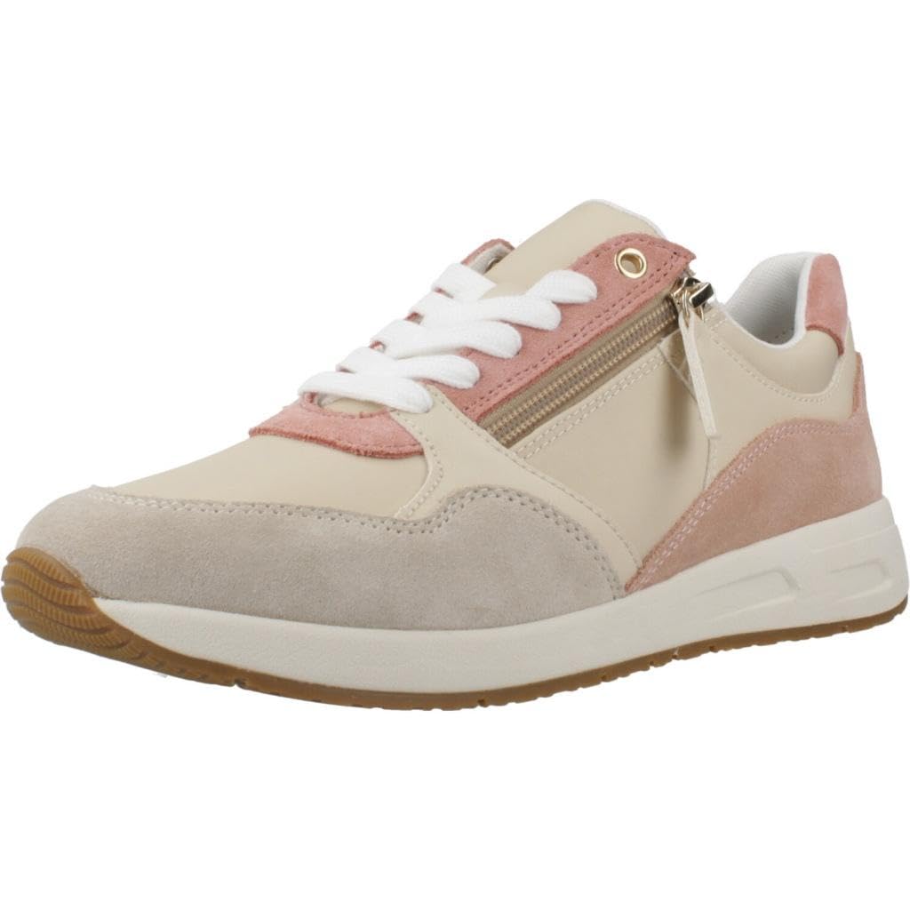 Geox D BULMYA B, Women’s Sneaker, Papyrus/Lt Taupe,