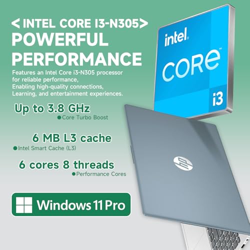 Image of HP 15.6 Touchscreen Laptop Computer - 16GB RAM, 1TB SSD, Windows 11 Pro, FHD Anti-Glare, Intel Core i3-N305, Intel UHD Graphics, Copilot AI, Long Battery Life, Business Laptop for Work & Students