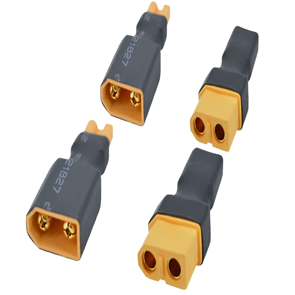 Yiqigou 2 Pairs No Wires XT30 Male Female Plug Connector to XT60 Male Female Plug Connector Conversion Adapter for RC LiPo Battery