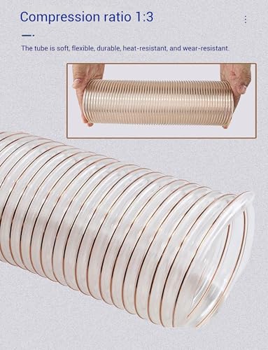 Tuyau d'aspiration de poussière en PU transparent flexible 60mm - 6