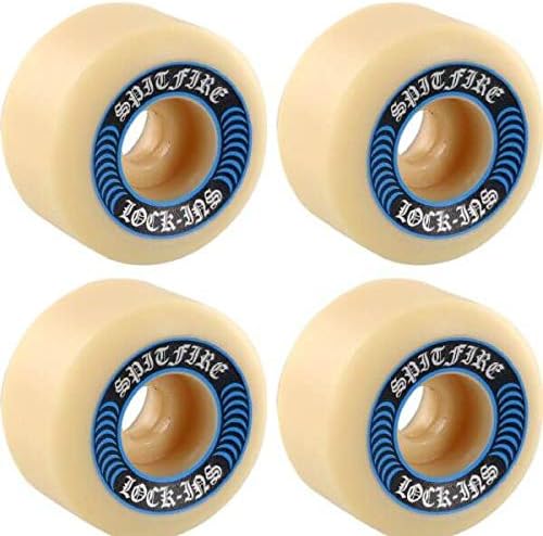 Formula Four Lock Ins White / Blue Skateboard Wheels - 55mm 99a (Set of 4)
