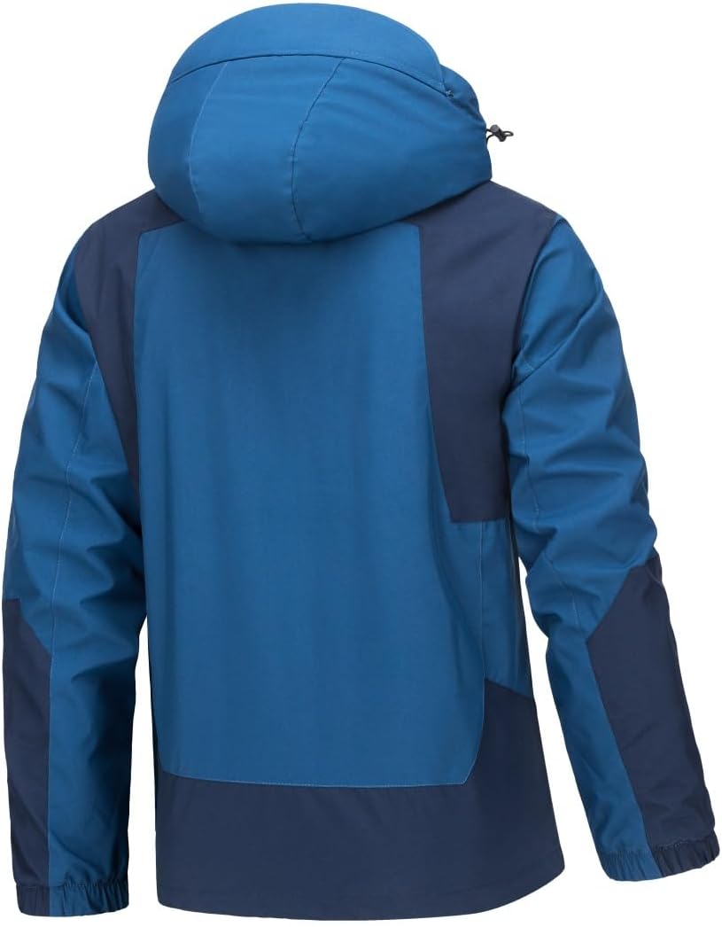 Outdoor jacket, men's zipper coat, windproof jacket for men, short trench coat, hooded autumn and winter, plus size men's overcoat.Waterproof jacket blue(US, Alpha, L, Regular, Regular, 50, Blue)