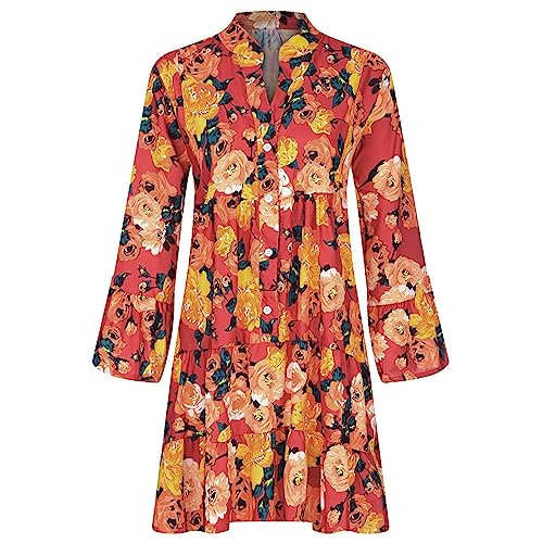 Robe d'été mini imprimé trois pièces style amples manches courtes - 2