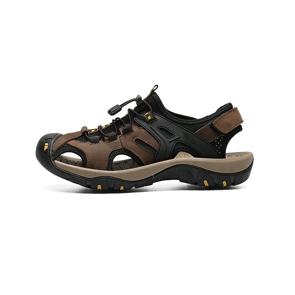 Sandali Uomo Outdoor - In Pelle, Antiscivolo, Asciugatura Rapida - Per Trekking, Spiaggia, Sport - Foto 3