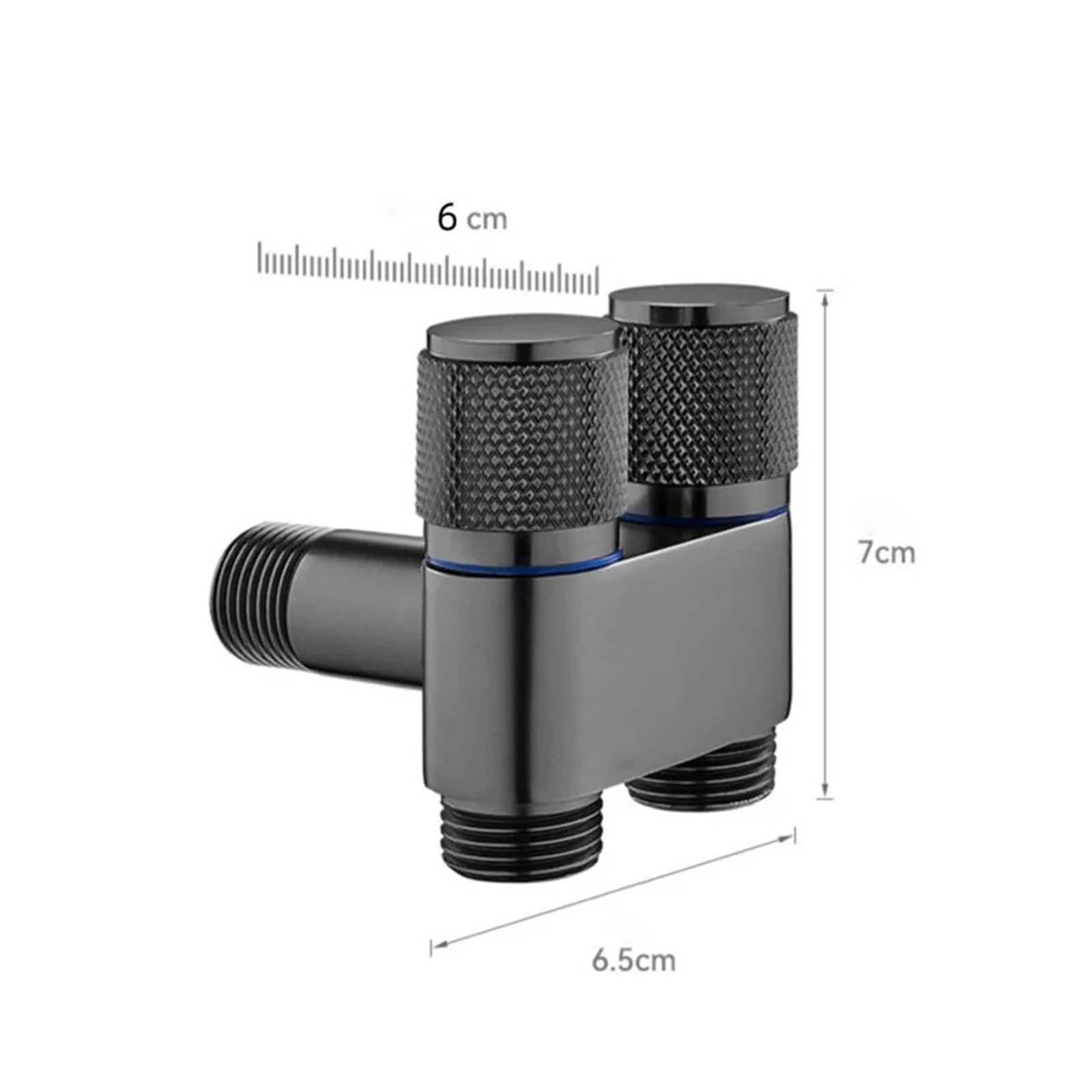 Válvula angular for montaje en pared, grifo for lavadora de inodoro, uno en dos, grifo de limpieza de agua, accesorios de baño Para Cocina, BañO(Black)