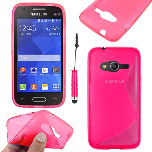 ebestStar - Coque Compatible avec Samsung Galaxy Trend 2 Lite SM-G318H, Galaxy V Plus Etui Housse Silicone Gel TPU Souple Motif S-Line + Mini Stylet, Rose...