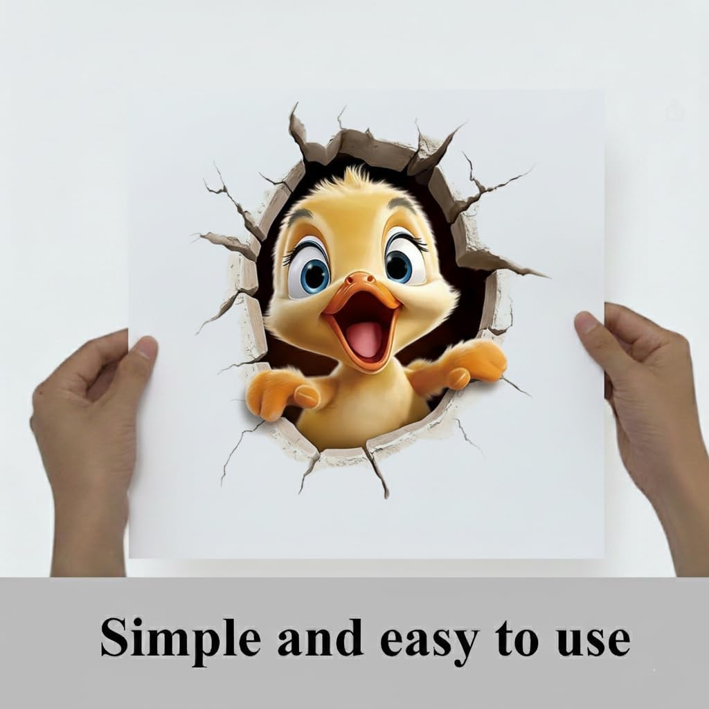 1 PCS Cute Duck Sticker for Bathroom Toilet Lid Wall Decals 11.8x11.8In