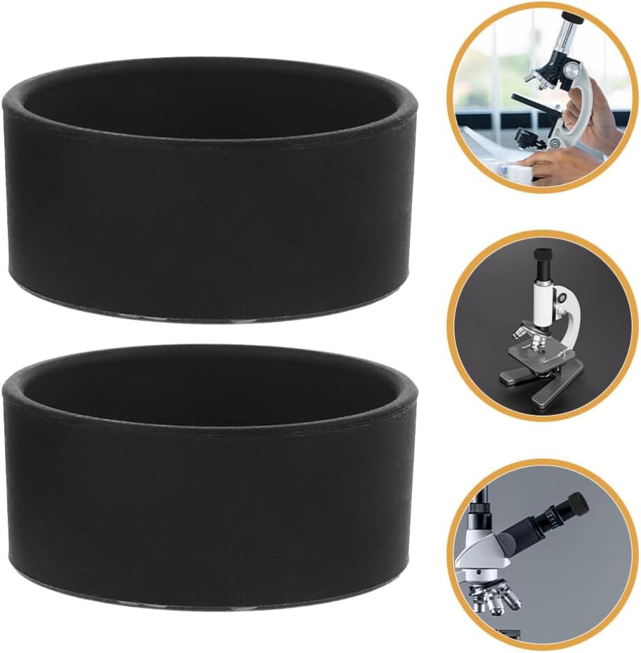 SEWACC 4pcs Rubber Eyepiece Protective for Microscope Easy to Install Remove Maintain Clarity Essential Lab Accessory for Microscopy