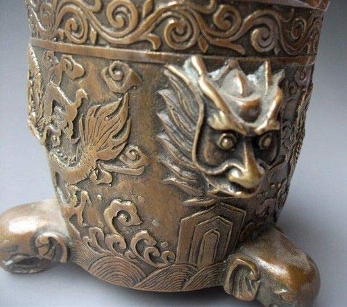 Räucherstäbchen-Set, chinesische Bronze, Drache