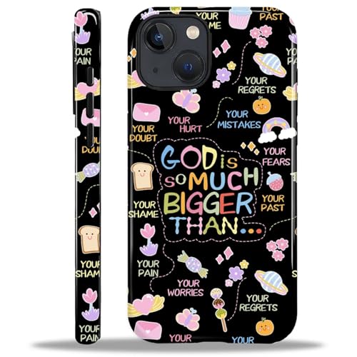 ANLUN STORE Case for iPhone 13 iPhone 14, Hybrid Dual Protection Soft TPU + Hard PC Shockproof Cover Anti-Scratch & Slim Protective for Men Women Case Cute Colorful Slogan Design
