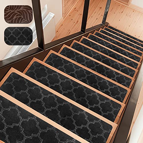 Gsafeme 15 Pcs 30" X 8" Non-Slip Stair Treads For Wooden Steps - Indoor Safety Carpet Stair Runners With Premium Grip - Easy Installation - Stylish Design For Home Decor & Staircase Protection #TOP5