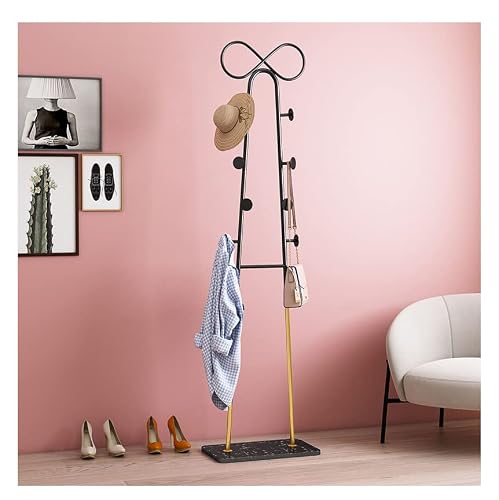 CGJseFH coat stand, Simple Bowknot Coat Rack Floor Hooks Stand Bedroom Household Hanging Shelf Iron Decor Storage Holder Scarf Clothes Hangers(Black)