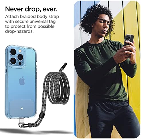 Spigen Universal Body Strap with ConTag Compatible with iPhone 13 Pro Max 12 11 XR SE 2020, Samsung S22 Ultra S21, Google Pixel 6 and more - Black