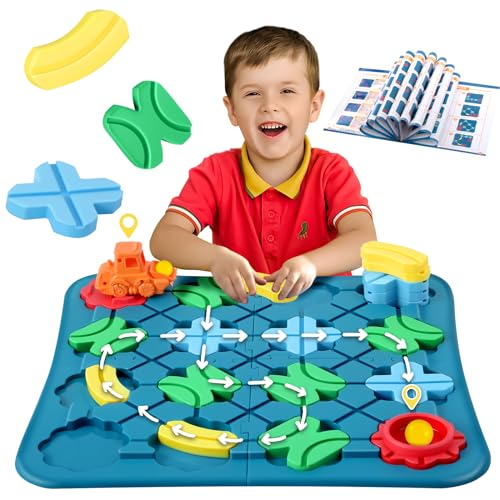 Juego de construcción lógica de Rompecabezas para niños de 4 a 9 años con 118 desafíos. Juegos Familiares Actividad Stem, Juegos de Tablero de Laberinto,Juguetes Educativo