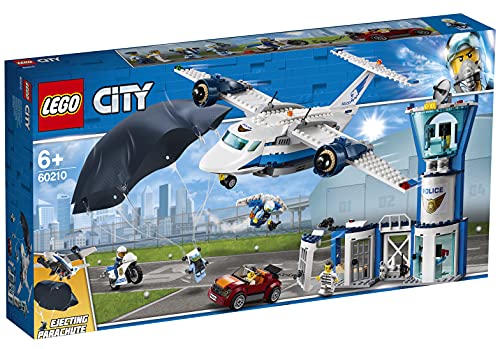 LEGO City Police - Policía Aérea: Base de Operaciones, Juguete de Avión y Aventuras para Construcción, Incluye Paracaídas Eyectable (60210)