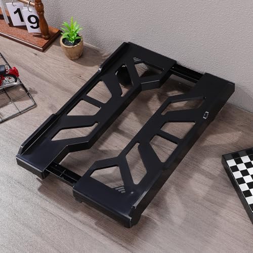 Support de tour PC réglable avec roulettes chariot ordinateur noir - 5