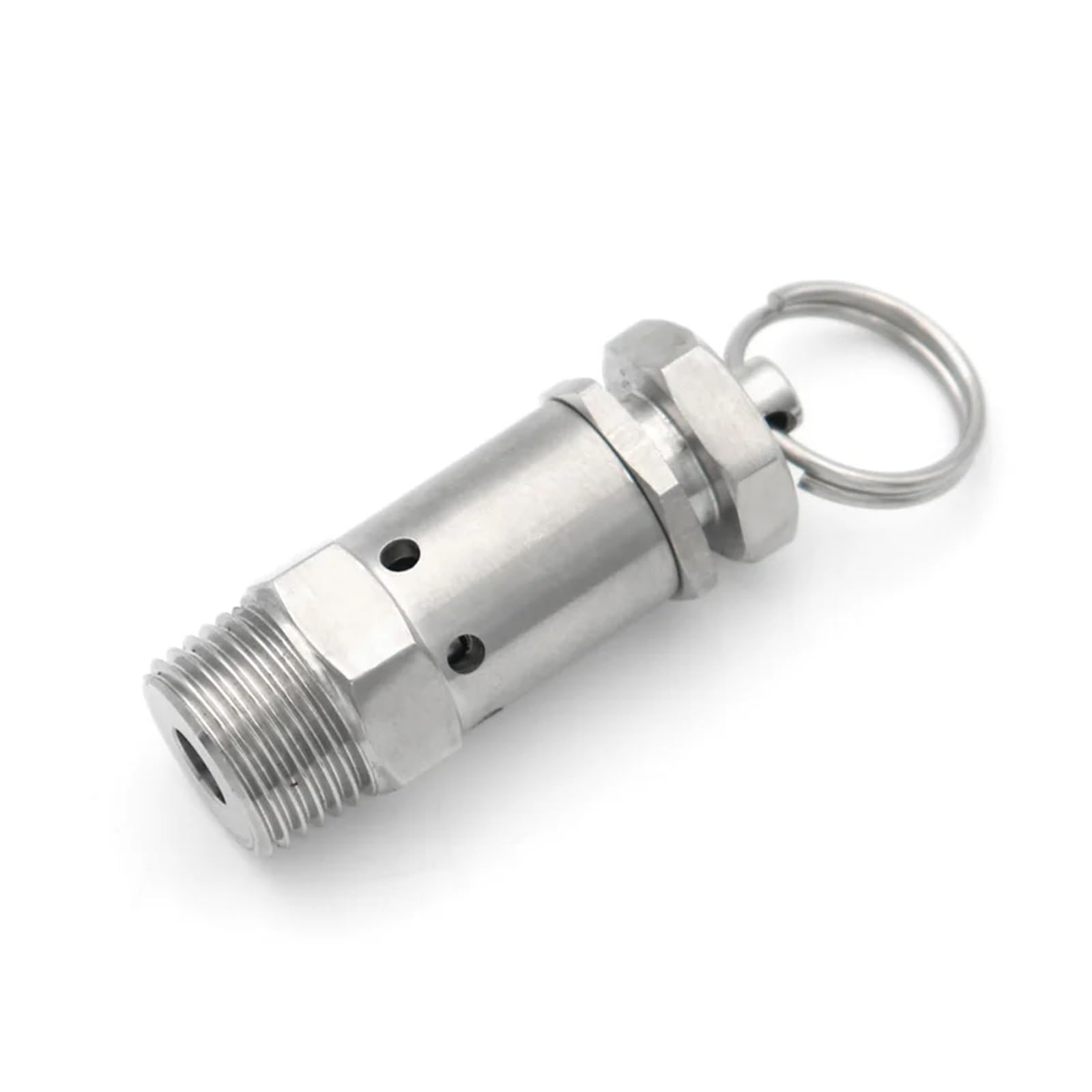 Válvula de seguridad de alivio de presión con resorte mini sanitario de escape de 1/4" 1/2" BSPT con rosca macho de 1-10 bar for compresor de aire leisurely(1/4 inch,2 Bar Fixed)