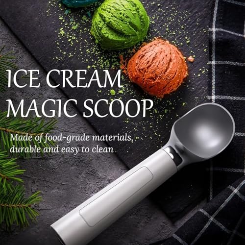 Cuchara de helado calentada, cuchara portátil recargable de mano con pantalla digital, temperatura ajustable, impermeable, 8 horas de espera - Juego de 2 piezas