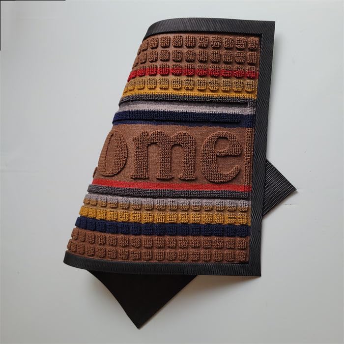 Image of DecorTwist PVC Door Mat 60x40 cm | Heavy Duty Indoor Outdoor Entrance Mat | Anti-Slip Rubber Back | Waterproof Dust & Dirt (Style 2 [ Dark Coffee /Chocolate Pattern ], PVC Door Mat 60*40 cm, Pack of 2)
